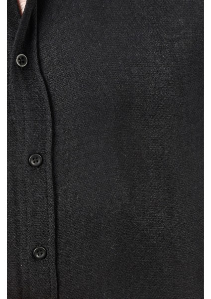 Slim Fit %100 Pamuk Keten Gömlek Dar Kesim Dokulu Keten Gömlek 2501302 indirimleri