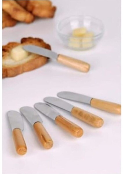 Bambu Saplı Tereyağ Bıçağı Seti 6'lı, Şık ve Kullanışlı Mutfak Gereci