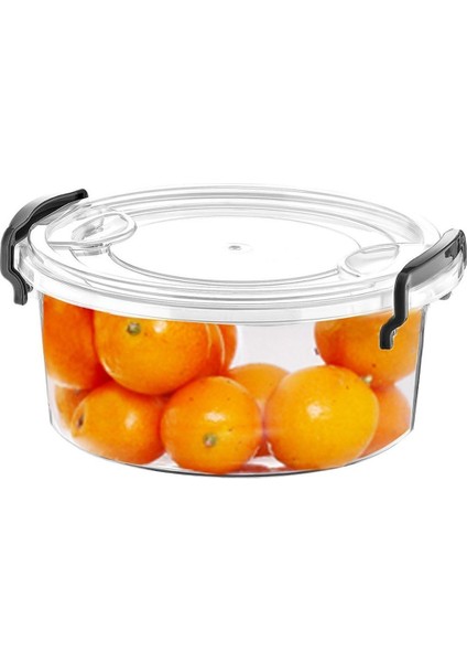 Turuncu Yuvarlak Saklama Kabı Seti, Bpa Içermeyen, Kapaklı, Dayanıklı Plastik