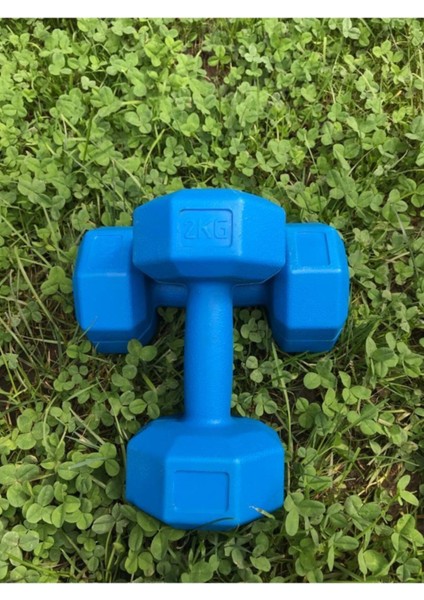Mavi 2 kg Vinyıl Dambıl Seti, Sağlıklı ve Pratik Spor Ekipmanı