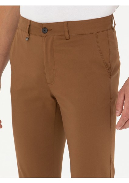 Erkek Kahverengi Carrot Fit Kanvas Pantolon 50266747-VR029