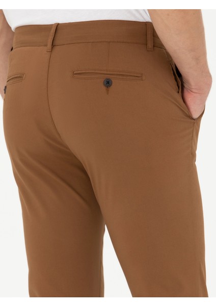 Erkek Kahverengi Carrot Fit Kanvas Pantolon 50266747-VR029