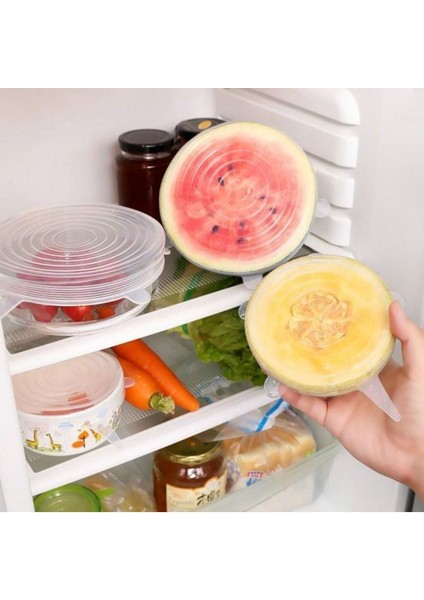 Şeffaf 6'lı Silikon Kapak Seti, Tazelik Koruyan Saklama Çözümleri indirimleri