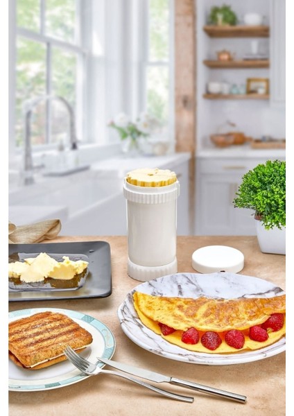 Pratik Tereyağı Saklama, Ölçme, Yayma ve Kesme Aparatı Beyaz Renk modelleri