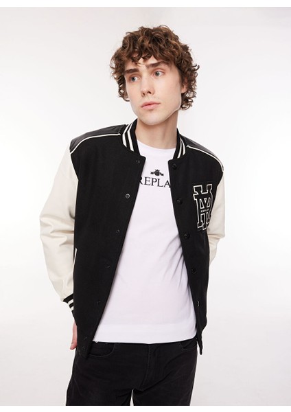 Siyah Erkek Mont M8365 010 Black/ıvory