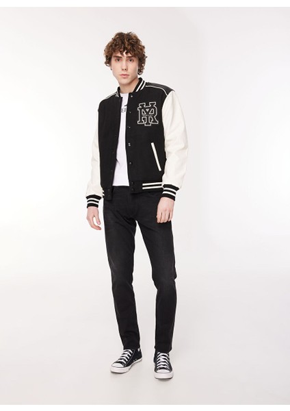 Siyah Erkek Mont M8365 010 Black/ıvory