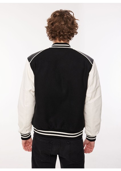 Siyah Erkek Mont M8365 010 Black/ıvory