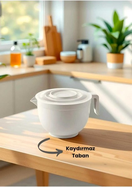 3 Litre Kapaklı Çırpma Kabı, Mikser Kasesi, Pratik ve Kullanışlı Karıştırma Kabı modelleri