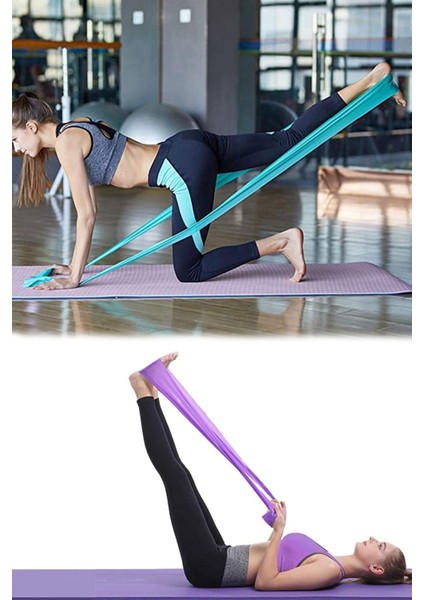 Farklı Seviyelerde Dirençli 5'li Direnç Bandı ve 130X15CM Pilates Lastiği, Spor ve Egzersiz Için modelleri