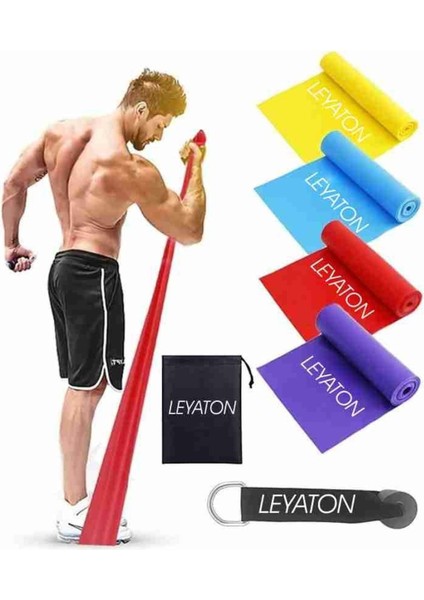 Renkli 4'lü Pilates Bandı Seti ve Kapı Aparatı, Esneklik ve Güç Kazandırır modelleri