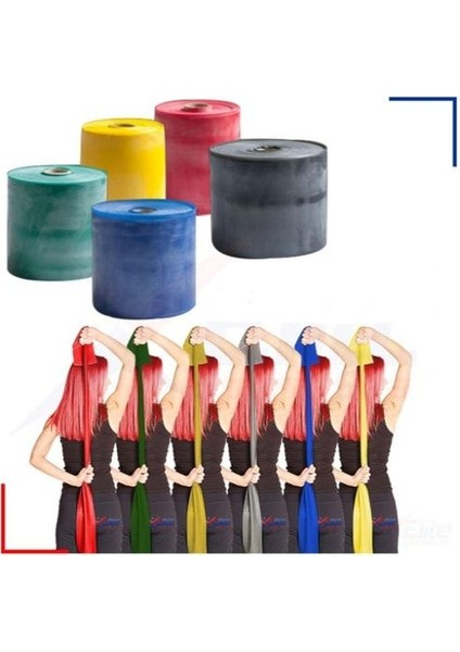 Yeşil Pilates ve Yoga Egzersiz Bandı, 1.5 Metre, Orta Seviye, Esneklik ve Güç Artırıcı