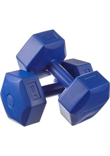 Mavi 4 kg Dambıl Seti, 2 Adet, Sağlıklı ve Güçlü Egzersiz Için Uygun
