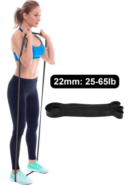 Siyah 22MM Güç Bandı, Sert Direnç Lastiği ile Pilates ve Egzersiz Keyfi fırsatları