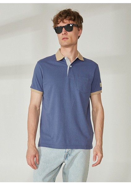Düz Indigo Erkek Polo T-Shirt Inboard Polo T-Shırt fiyatları