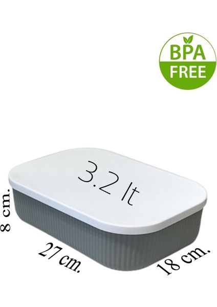 3 Adet Gri Saklama Kabı 3.2 Lt, Meyve, Sebze ve Eşya Organizer Seti modelleri