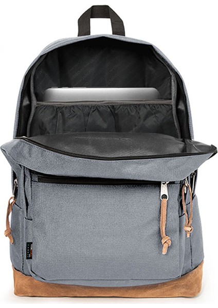 EK0A5BAPN601 Right Pack Koyu Gri Deri Unisex Sırt Çantası