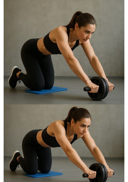 Mavi Taşınabilir Spor Tekerleği Egzersiz Aleti ve Mini Diz Mat modelleri