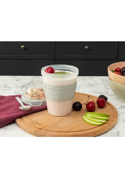 Yeşil Pansy Kaşıklı Atıştırmalık Kabı, Pratik ve Şık Tasarım fiyatları