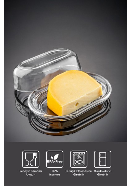 Şeffaf Cam Tereyağlık 176 Ml, Şık ve Kullanışlı Mutfak Aksesuarı fiyatları