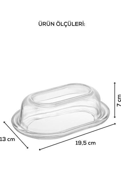 Şeffaf Cam Tereyağlık 176 Ml, Şık ve Kullanışlı Mutfak Aksesuarı