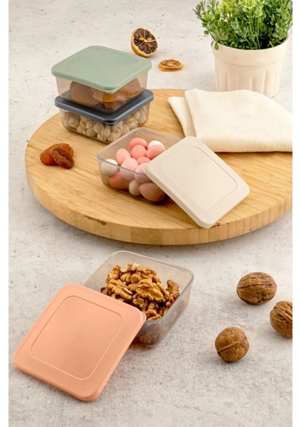 8'li Renkli Kare Saklama Kabı Seti, Silikon Kapaklı, Sızdırmaz, Gıda ve Piknik Için modelleri