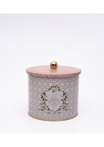 Pembe Desenli Metal Saklama Kabı, 17,5X15,5 Cm, Erzak Güvenle Saklama fiyatları