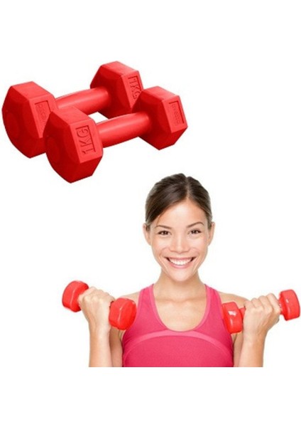 Çift Renkli 2x1 kg Plastik Gövdeli Ağırlık Barı ve Dambıl Seti fiyatları