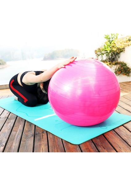 Renkli 55 cm Pilates Topu ve Şişirme Pompası, Yoga ve Egzersiz Için Ideal
