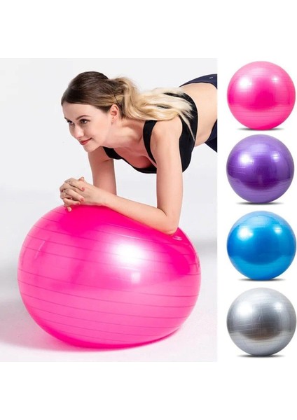 Renkli 55 cm Pilates Topu ve Şişirme Pompası, Yoga ve Egzersiz Için Ideal fiyatları