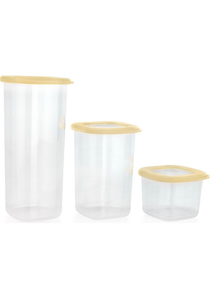 Hold 3'lü Sarı Saklama Kabı Seti, Şık ve Pratik Ev Düzeni Için Ideal fiyatları