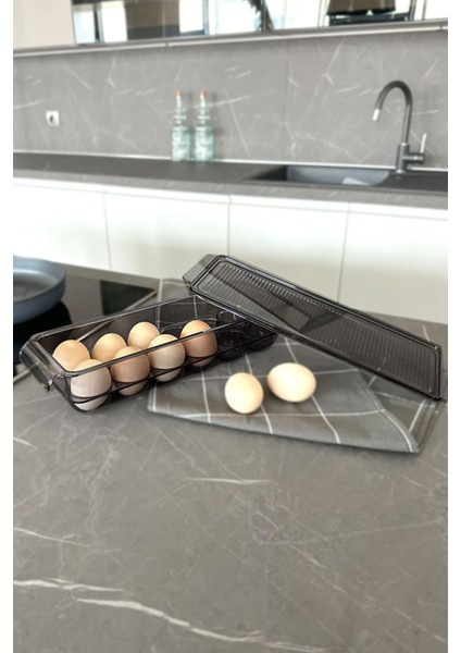 Kapaklı Şeffaf Siyah Yumurta Saklama Kabı, Pratik ve Şık Tasarım fiyatları