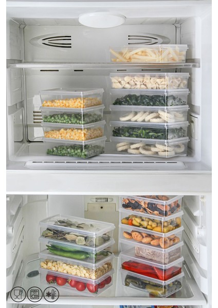 2litre 5'li Saklama Kabı Seti, Kendinden Kapaklı, Hava Almayan, 24X14X6 cm modelleri