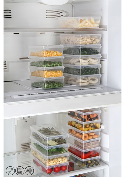 2litre 5'li Saklama Kabı Seti, Kendinden Kapaklı, Hava Almayan, 24X14X6 cm fırsatları