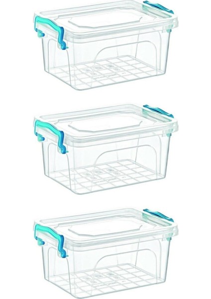 Turuncu Saklama Kabı 3.5 Lt 3'lü, Kilit Kapaklı, Pratik ve Güvenli Saklama Seti