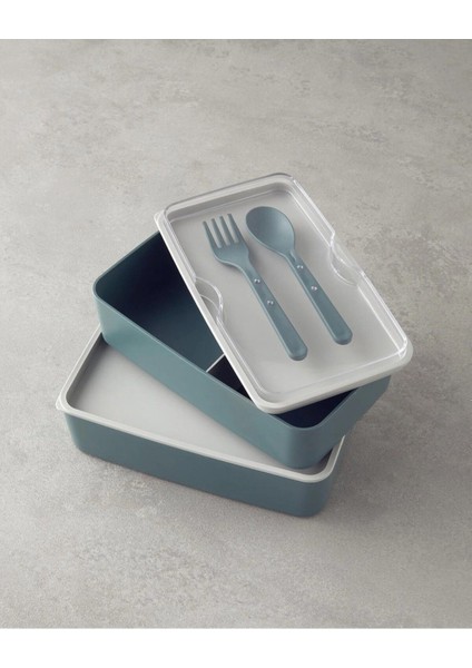 Çift Katlı 8 Parça Yeşil Plastik Öğle Yemeği Kutusu, 1440 ml Kapasiteli modelleri