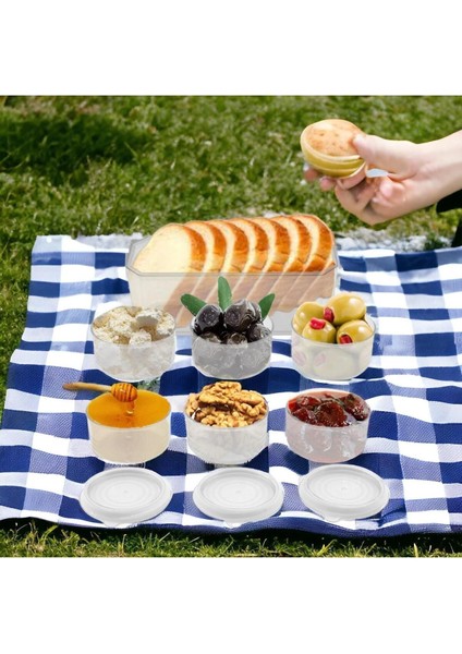 7'li Şeffaf Plastik Kapaklı Piknik ve Kahvaltı Takımı Seti fırsatları