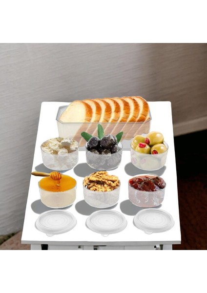 7'li Şeffaf Plastik Kapaklı Piknik ve Kahvaltı Takımı Seti indirimleri