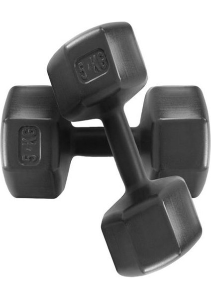 Siyah 10 kg Dambıl Seti, 2 Adet, Dayanıklı ve Kullanışlı Spor Ekipmanı