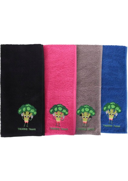 Pamuklu Sporcu Havlusu 90X40 Nakışlı Gri, Hafif ve Yumuşak Dokusu ile Konfor Sağlar