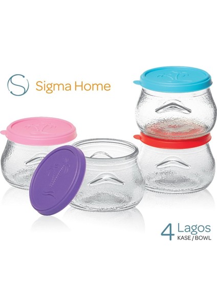 4'lü Cam Yoğurt ve Saklama Kabı Seti, 420CC, Kapaklı, Beyaz