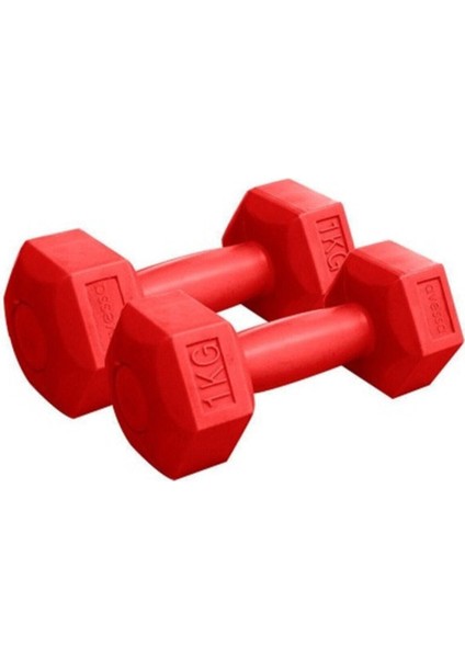 Turuncu 1 kg 2'li Plastik Dambıl Seti Kol Kasları Güçlendirme Takımı