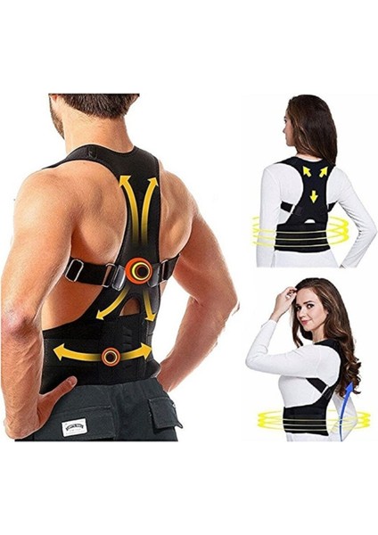 Siyah Spor ve Fitness Dik Duruş Korsesi Bel Omuz Sırt Destek Aparatı
