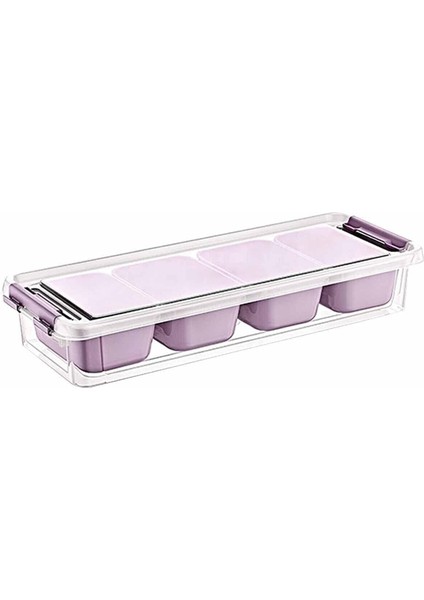 Beyaz 4 Bölmeli Çok Amaçlı Saklama Kutusu, 2,5 Litre, Kapaklı, Organizer fiyatları