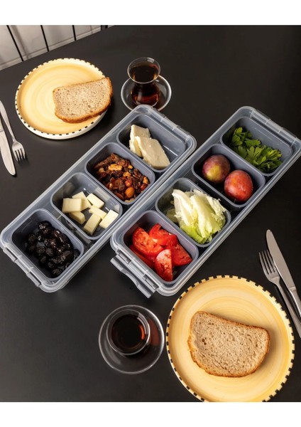 Beyaz 4 Bölmeli Çok Amaçlı Saklama Kutusu, 2,5 Litre, Kapaklı, Organizer modelleri