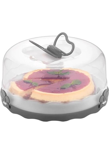 Gri Kek Saklama Kabı, Fanus ve Kilitli Taşıma Kabı, Pratik ve Şık Tasarım fiyatları