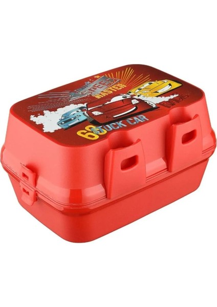 Kırmızı Araba Desenli 4 Bölmeli Çocuk Beslenme Kutusu ve Saklama Seti