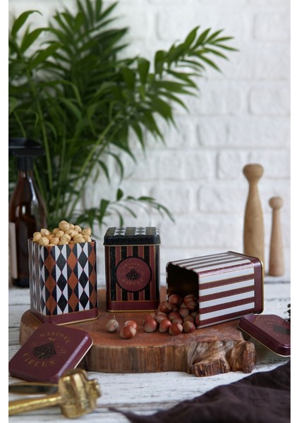 Kare Metal Saklama Kabı Seti, 75X75, 3'lü, Şık ve Dayanıklı Tasarım