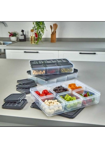 7 Parça Çok Renkli Sızdırmaz Hava Almaz Saklama Kabı Seti