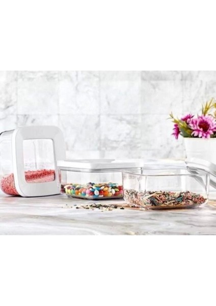 Kare Saklama Kabı 250 Ml, 3'lü Set, Şık ve Kullanışlı Mutfak Ürünleri