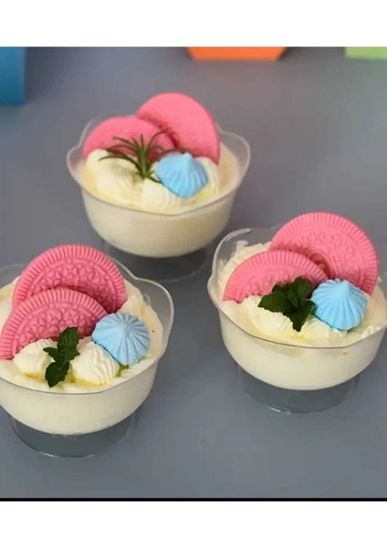 5'li Lotus Çiçekli Şeffaf Tatlı Kapları ve Kapakları Seti fiyatları